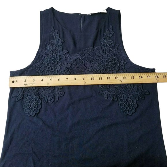 Loft Lace Detail Sleeveless Flounce Hem Dress Women Size Small - Picture 5 of 16